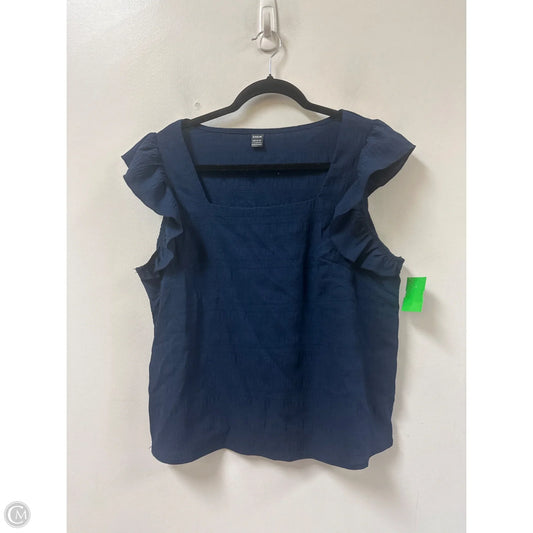 Top Short Sleeve By Shein In Navy, Size: L