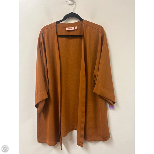 Sweater Cardigan By Evri In Tan, Size: 1x
