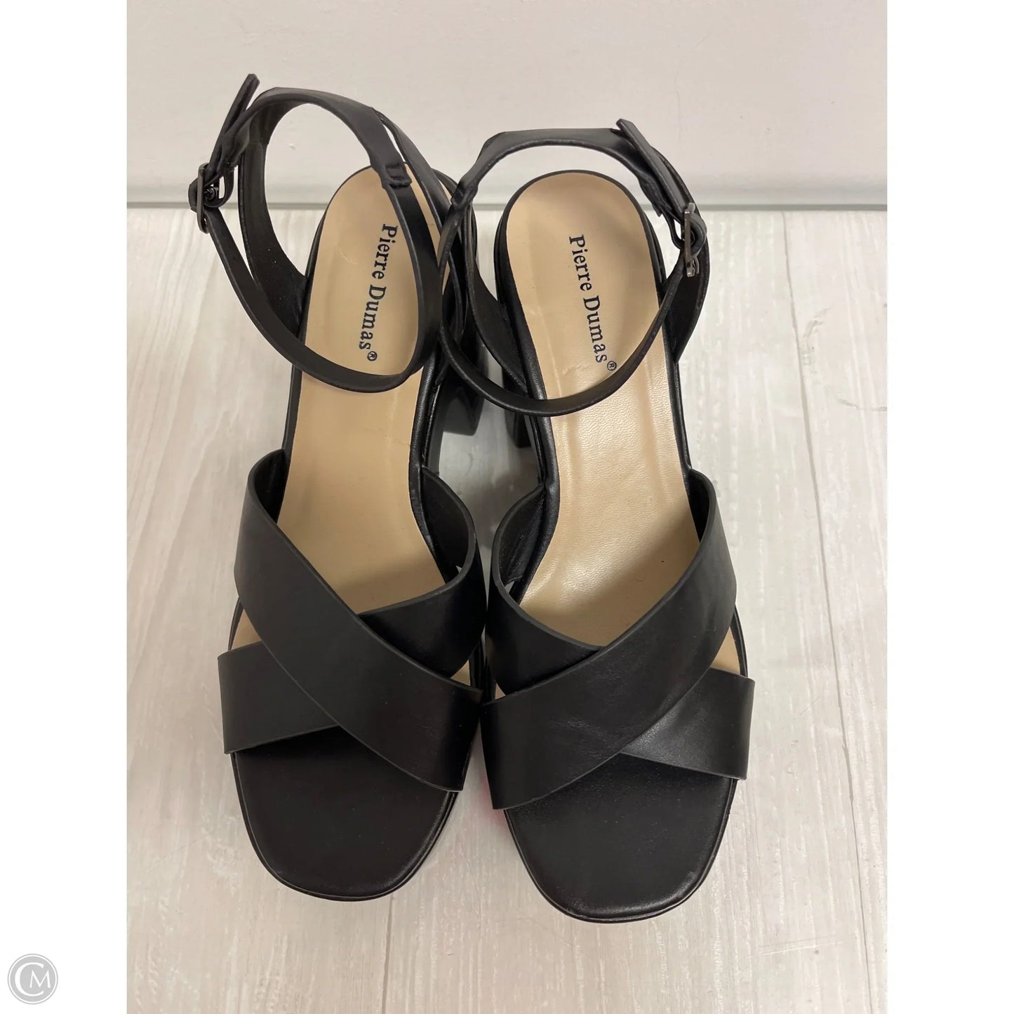 Sandals Heels Block By Pierre Dumas In Black, Size: 7.5