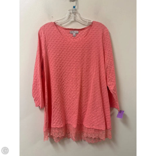 Top Long Sleeve By Kim Rogers In Pink, Size: Xl