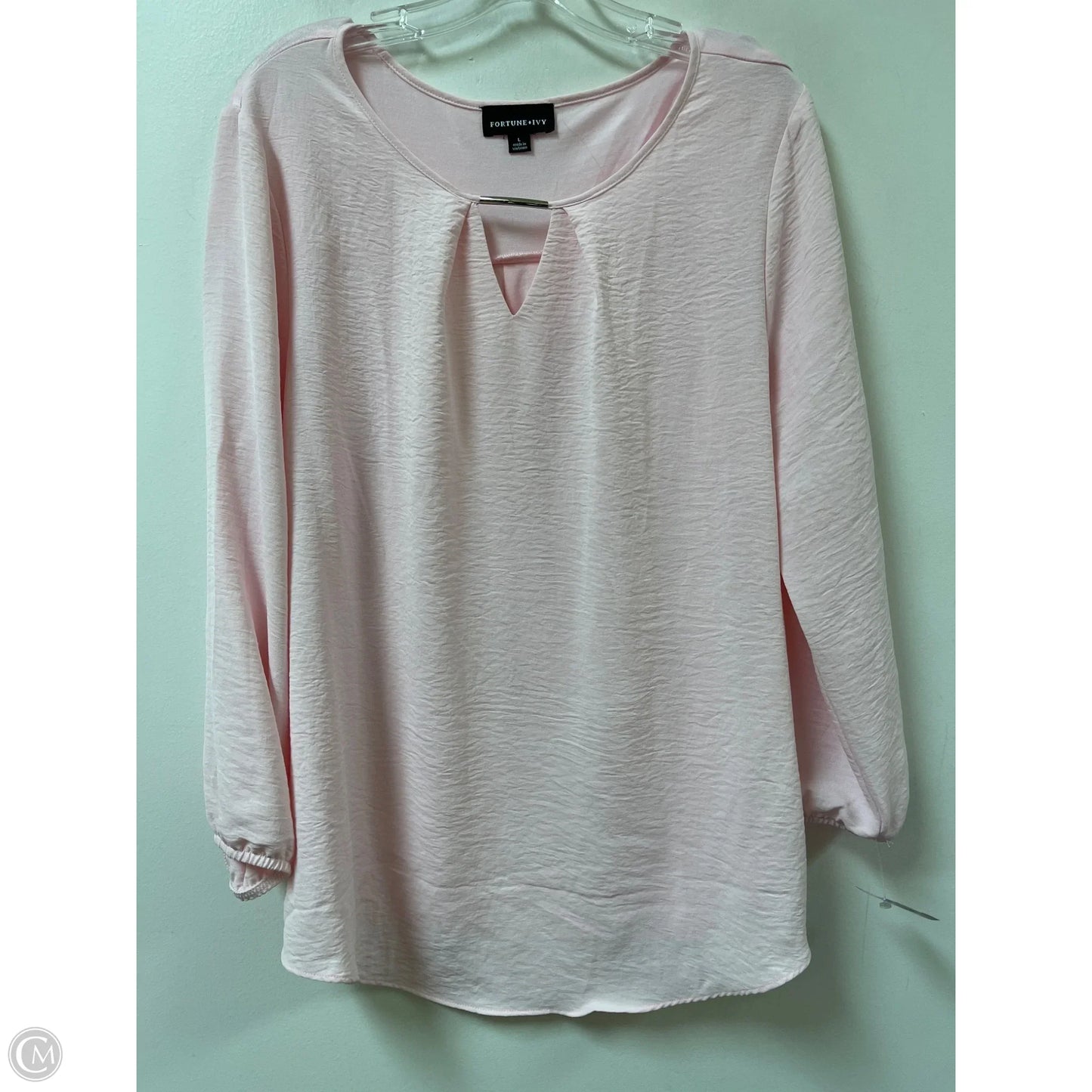 Top Long Sleeve By Fortune & Ivy In Pink, Size: L