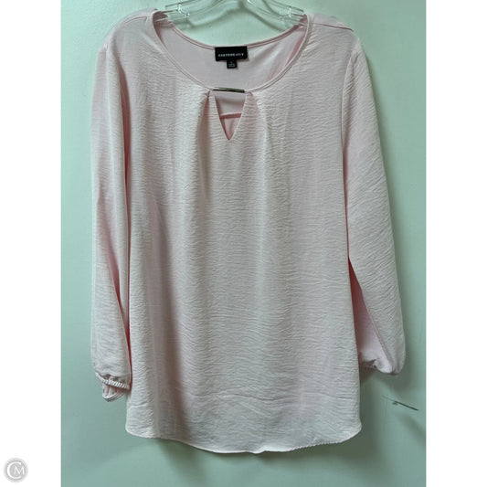 Top Long Sleeve By Fortune & Ivy In Pink, Size: L