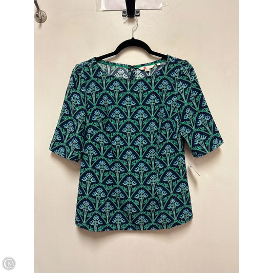 Top Short Sleeve By Boden In Blue & Green, Size: S