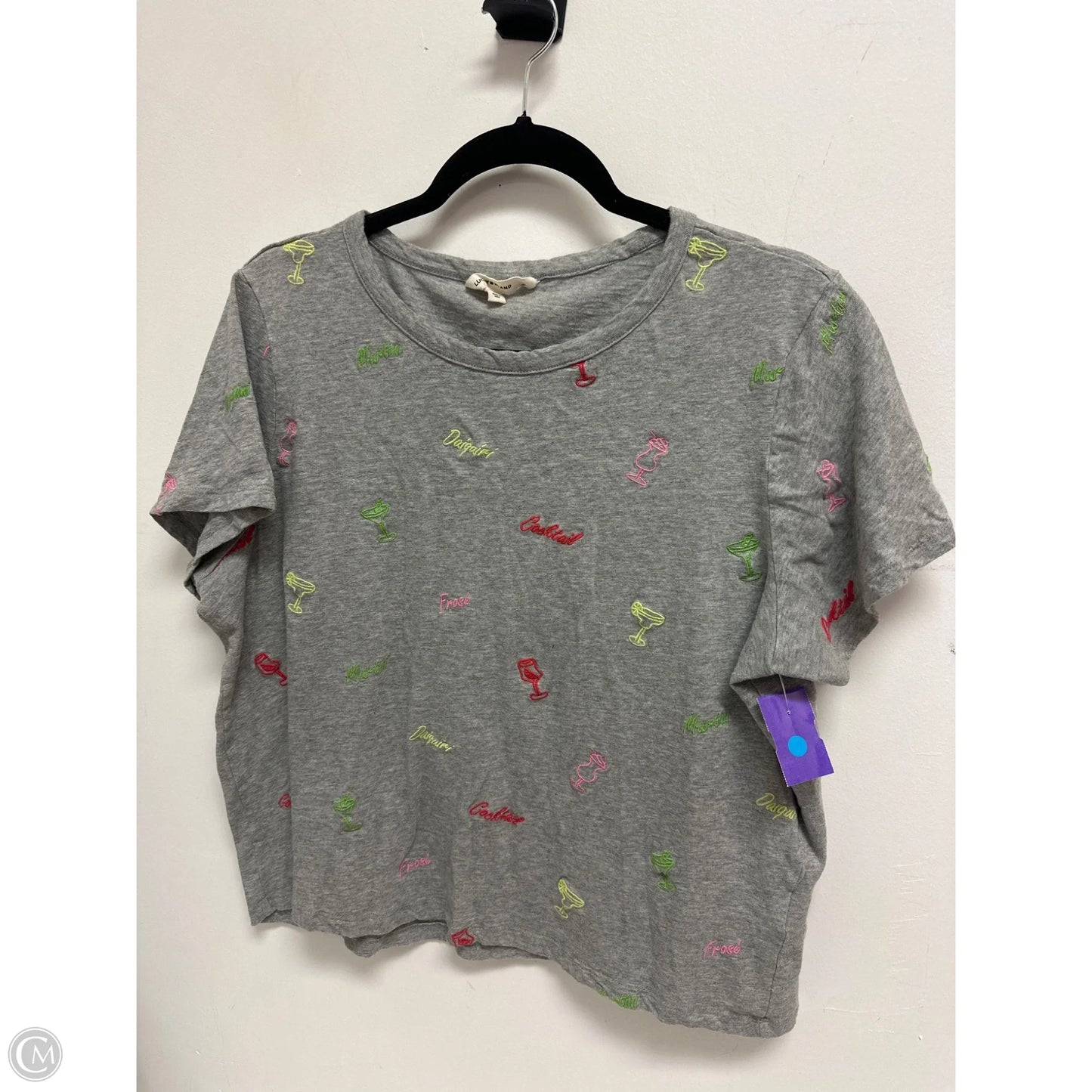 Top Short Sleeve By Lucky Brand In Grey, Size: Xl
