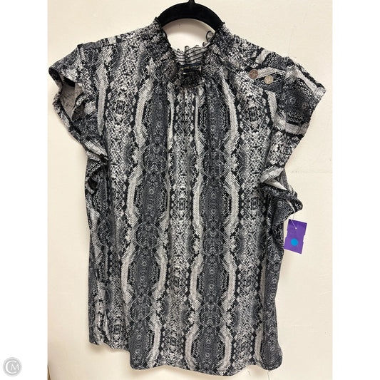 Top Short Sleeve By Adrienne Vittadini In Snakeskin Print, Size: Xl