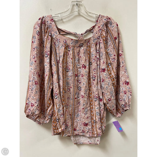 Top Long Sleeve By Andree By Unit In Pink, Size: S