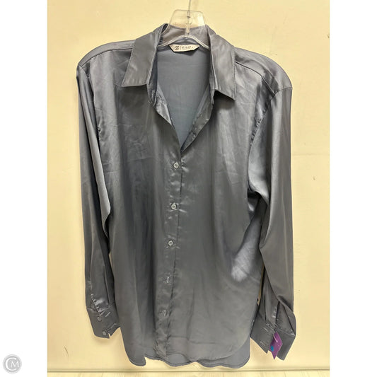 Blouse Long Sleeve By Clothes Mentor In Blue, Size: L