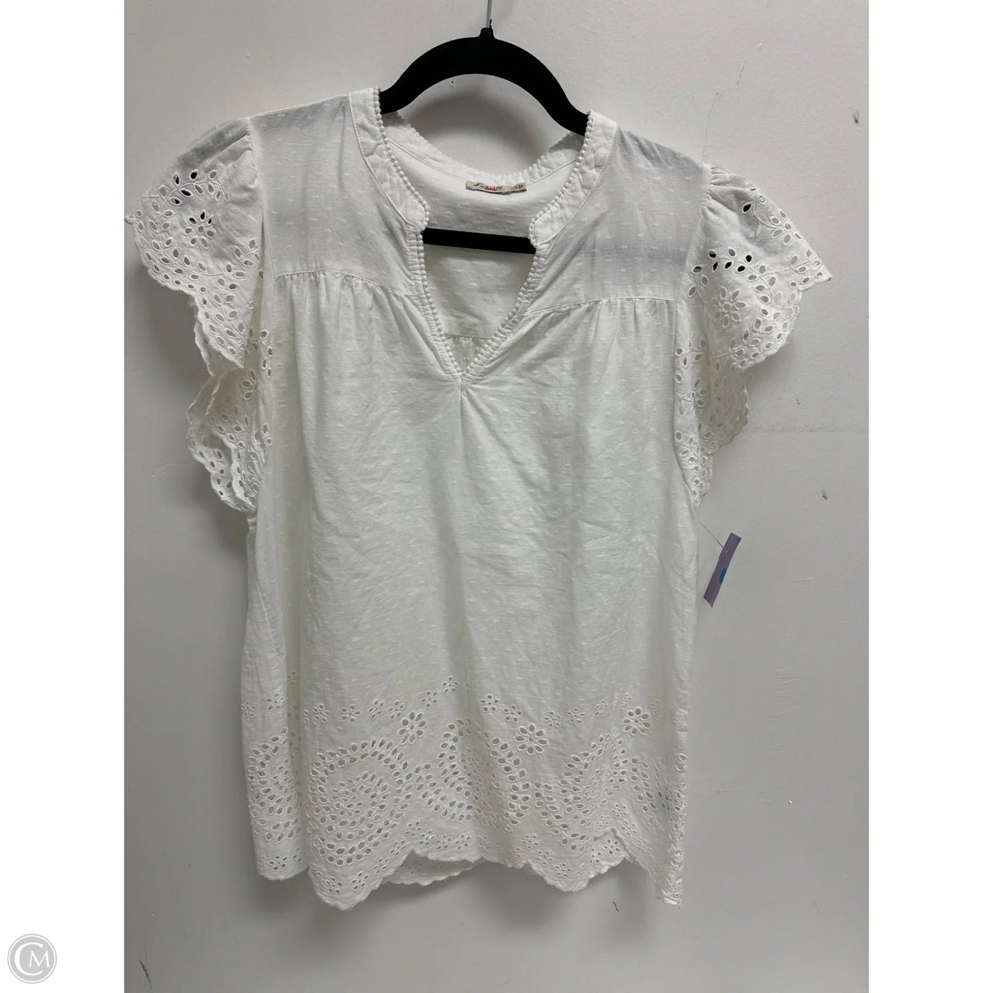 Top Short Sleeve By Faherty In White, Size: S
