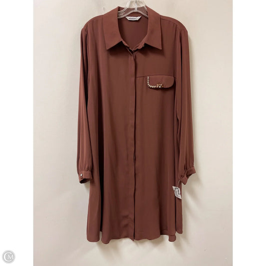 Dress Casual Midi By Clothes Mentor In Brown, Size: Xl