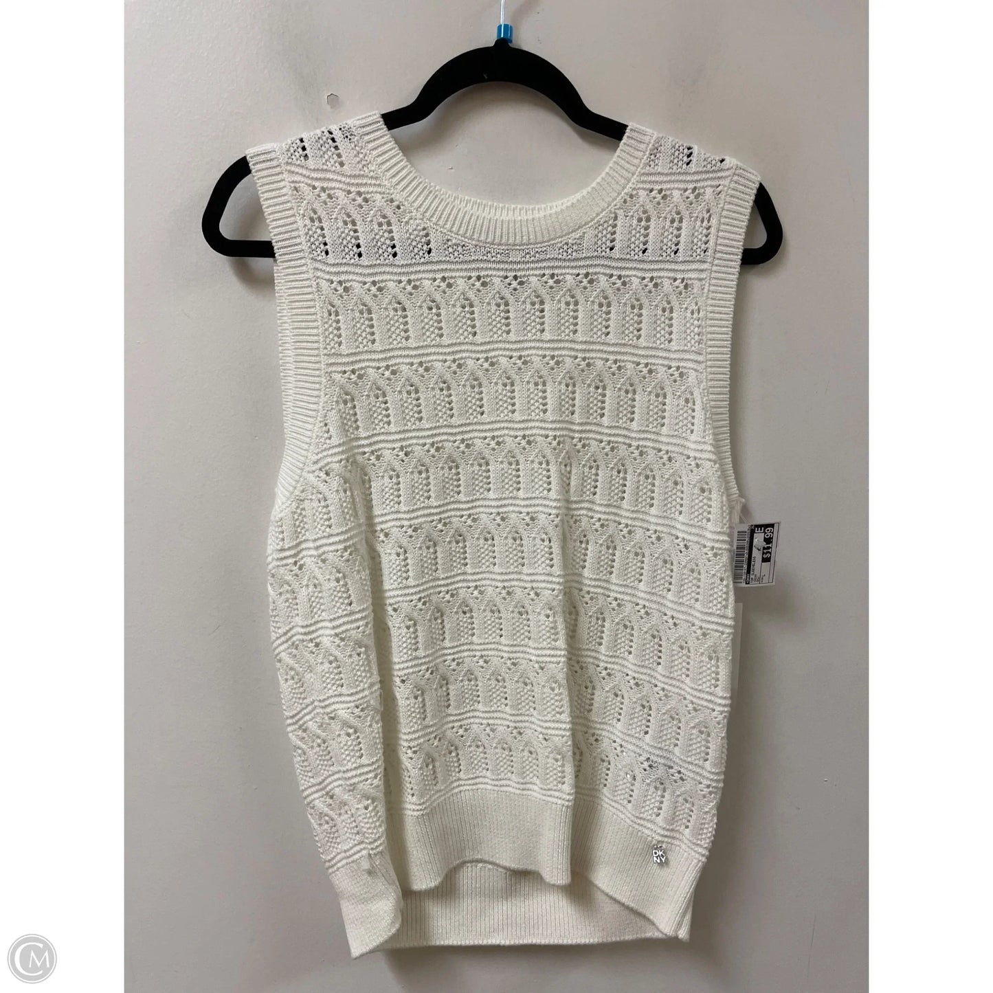 Top Sleeveless By Dkny In Cream, Size: L