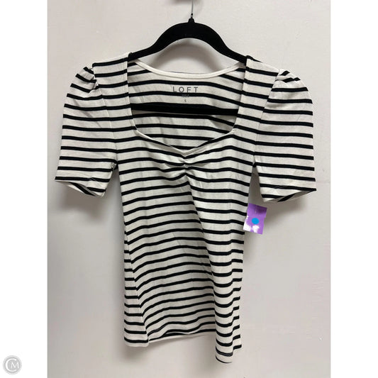 Top Short Sleeve By Loft In Black & White, Size: S