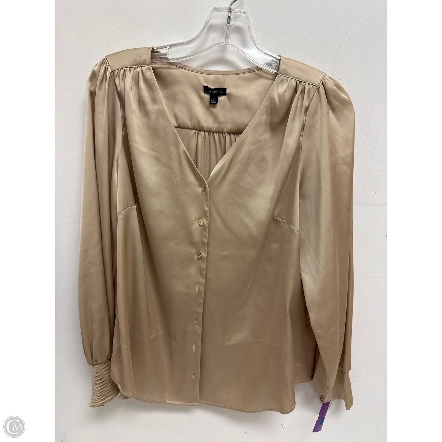 Blouse Long Sleeve By Talbots In Tan, Size: S