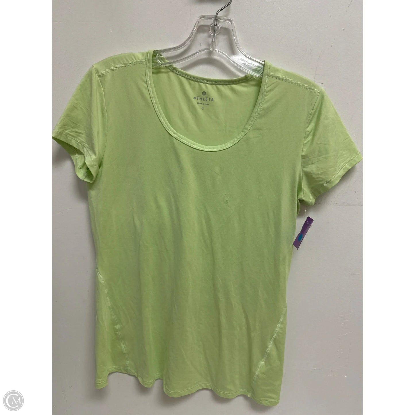 Athletic Top Short Sleeve By Athleta In Green, Size: S