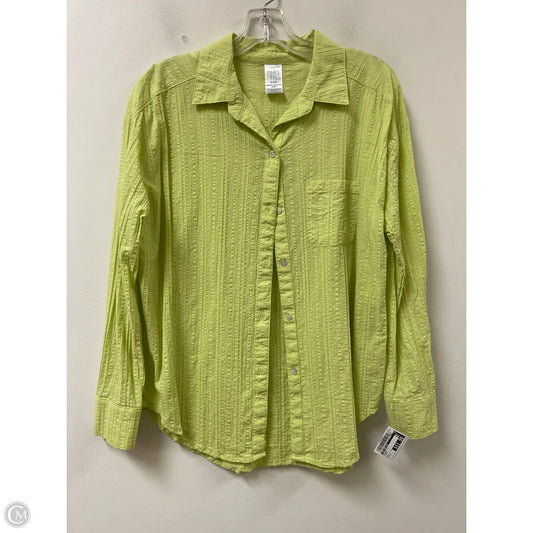 Blouse Long Sleeve By Time And Tru In Green, Size: S