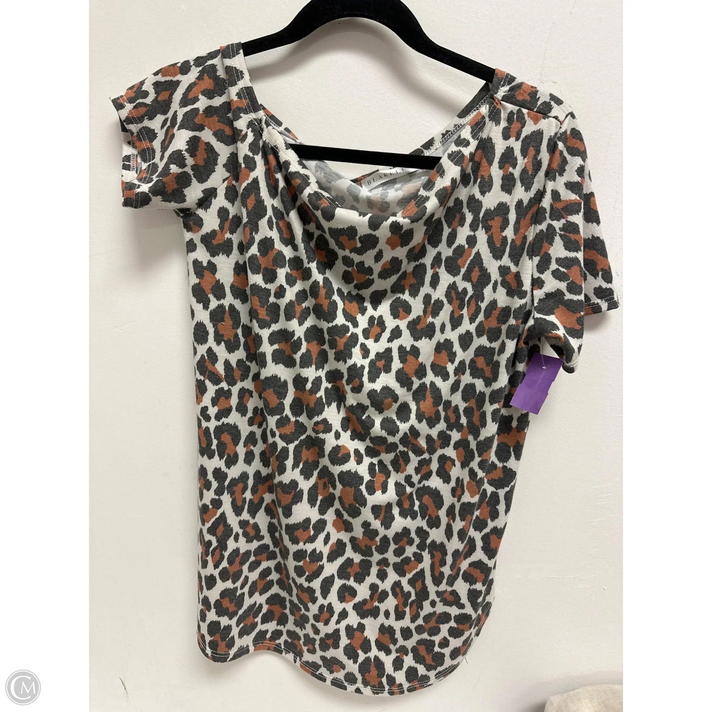 Top Short Sleeve By Blakeley In Animal Print, Size: L