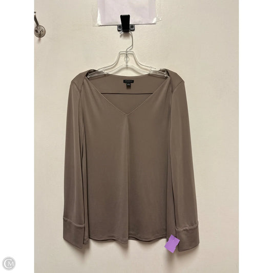 Top Long Sleeve By Ann Taylor In Taupe, Size: L