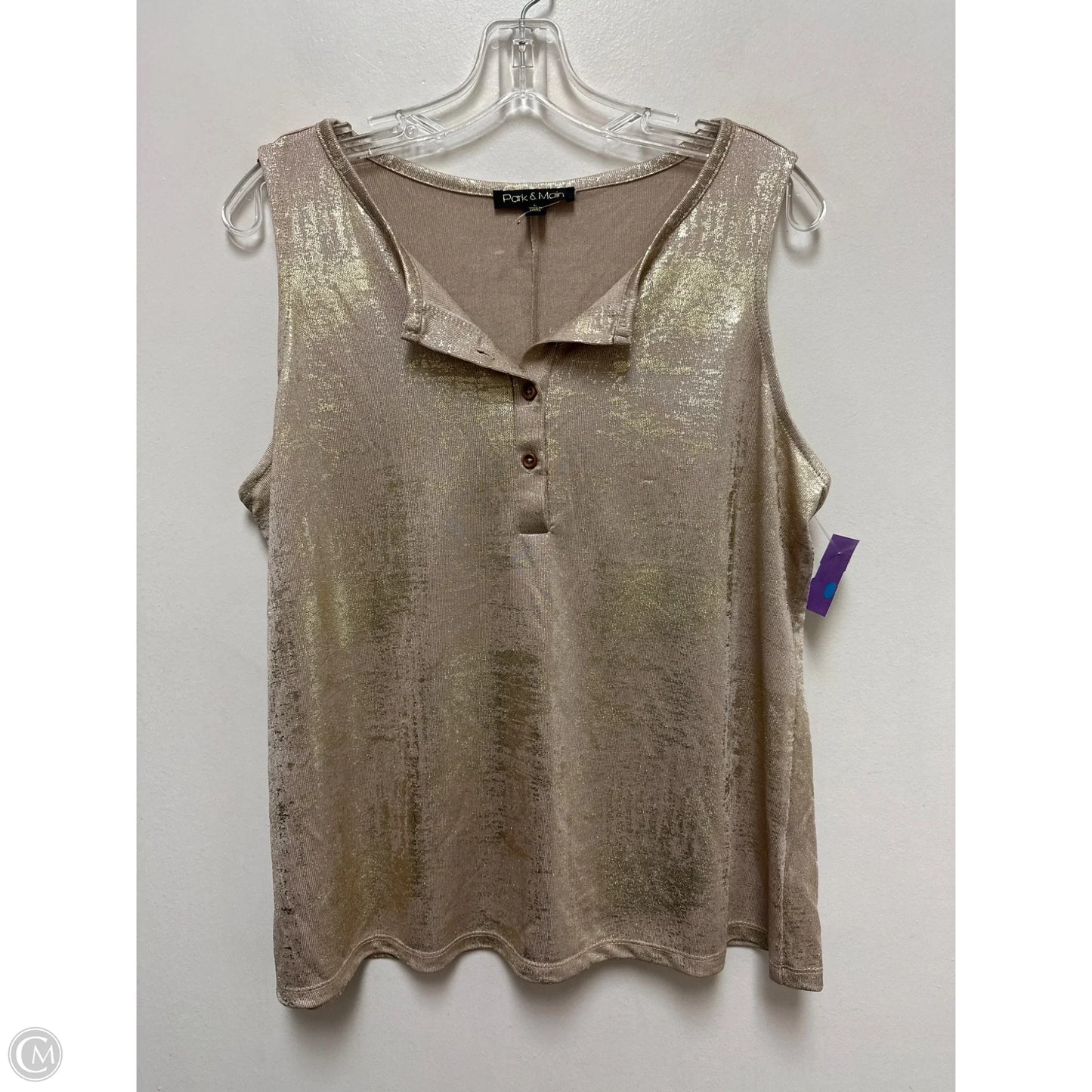 Top Sleeveless By Clothes Mentor In Gold, Size: L