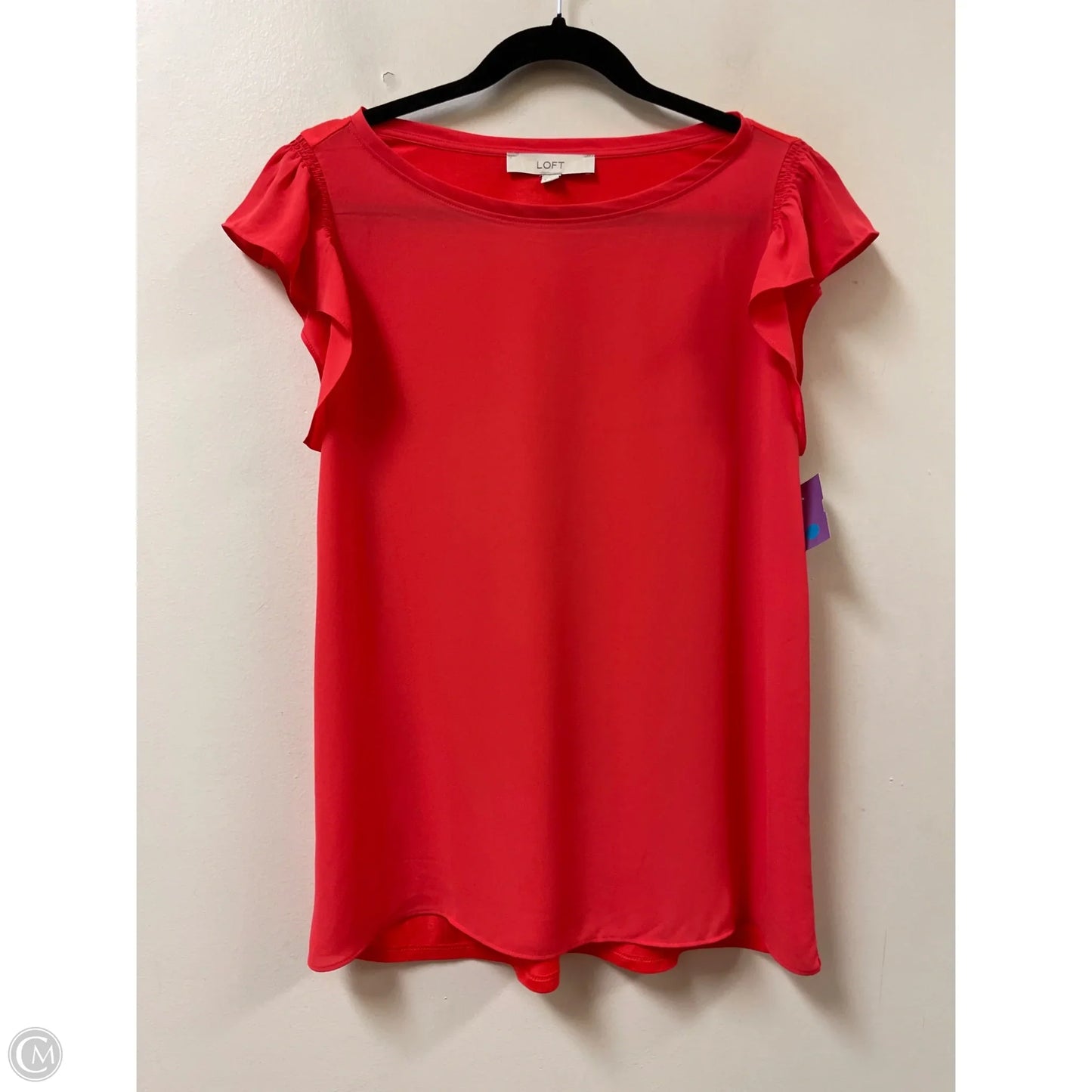 Top Short Sleeve By Loft In Coral, Size: S