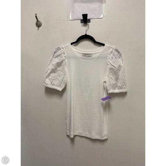 Top Short Sleeve By Loft In White, Size: Xs