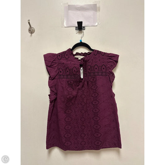 Top Short Sleeve By Loft In Purple, Size: Xs