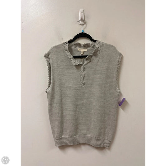 Sweater Short Sleeve By Grade & Gather In Grey, Size: S