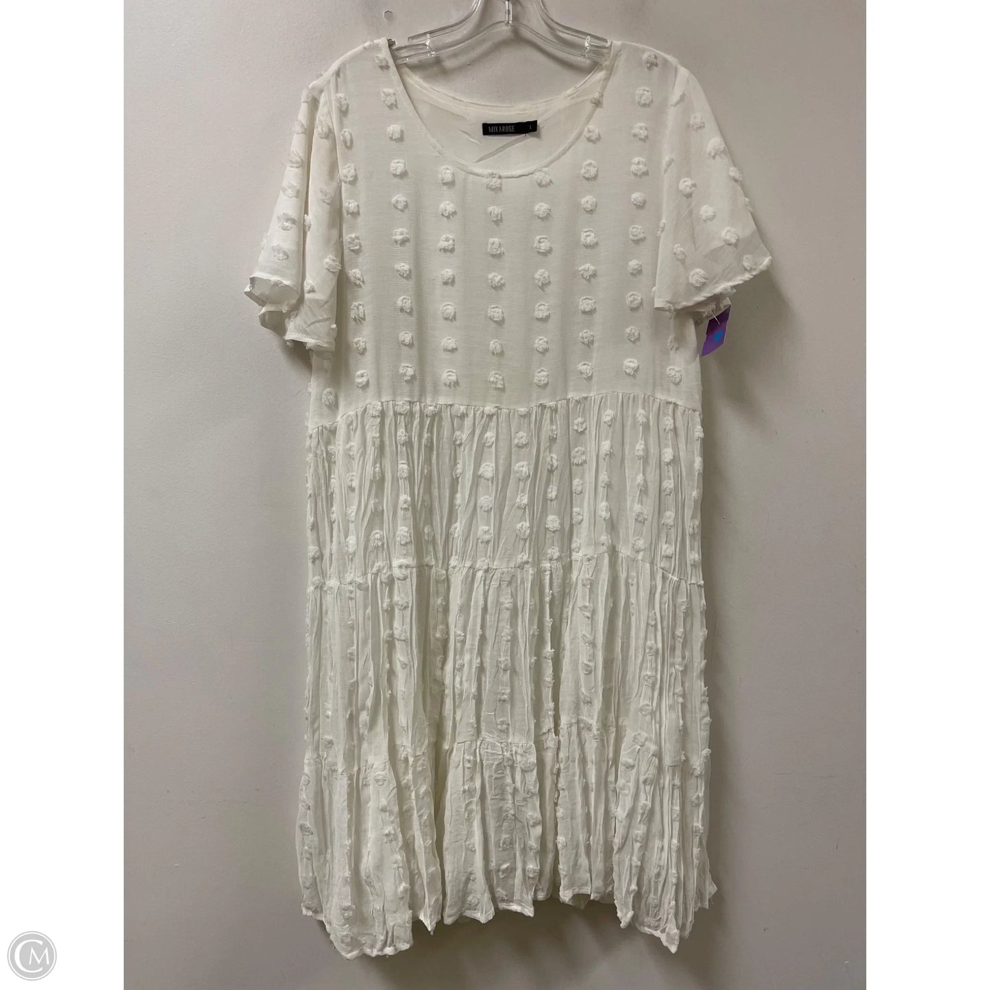 Dress Casual Midi By Clothes Mentor In White, Size: L