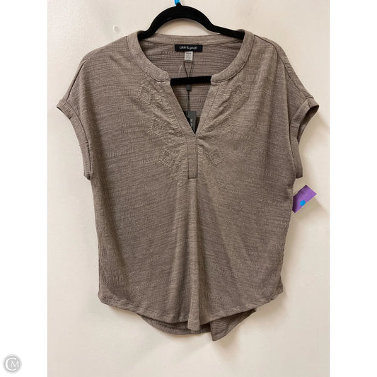 Top Short Sleeve By Cable And Gauge In Taupe, Size: M