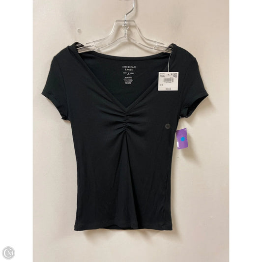 Top Short Sleeve By American Eagle In Black, Size: Xs