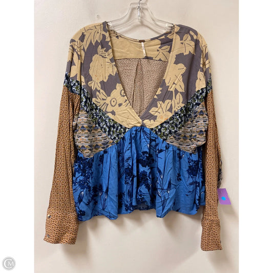 Top Long Sleeve By Free People In Floral Print, Size: M