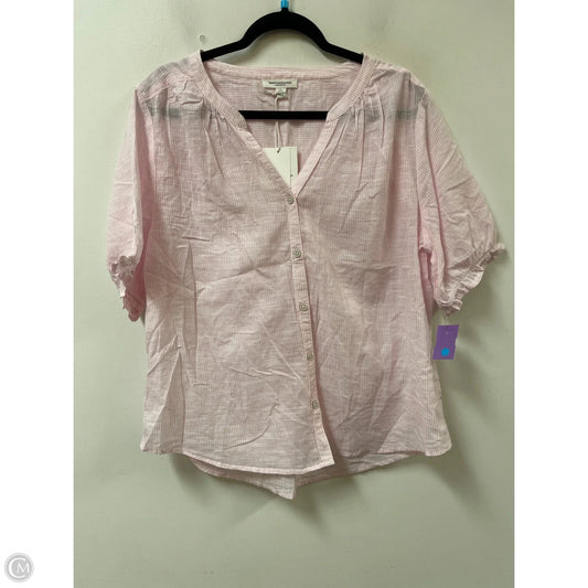Blouse Short Sleeve By Beachlunchlounge In Pink, Size: L