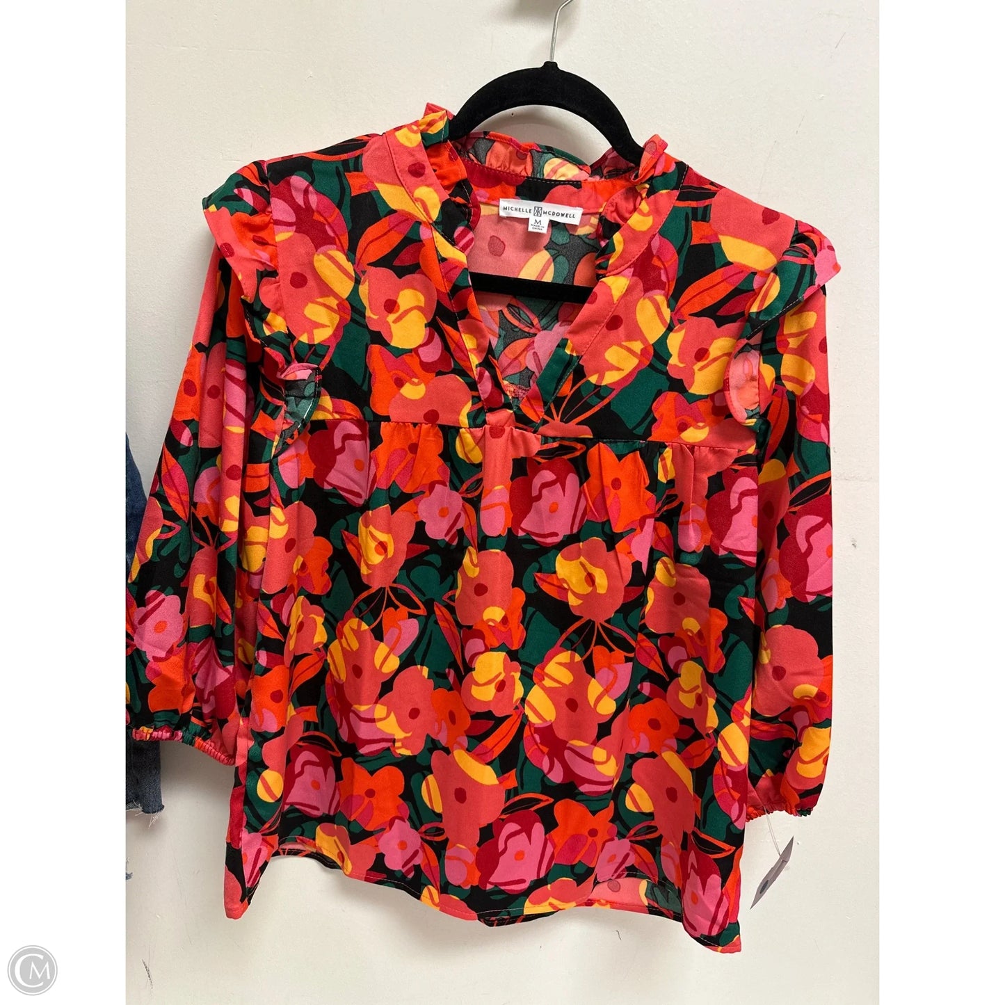 Top Long Sleeve By Michelle Mcdowell In Floral Print, Size: M