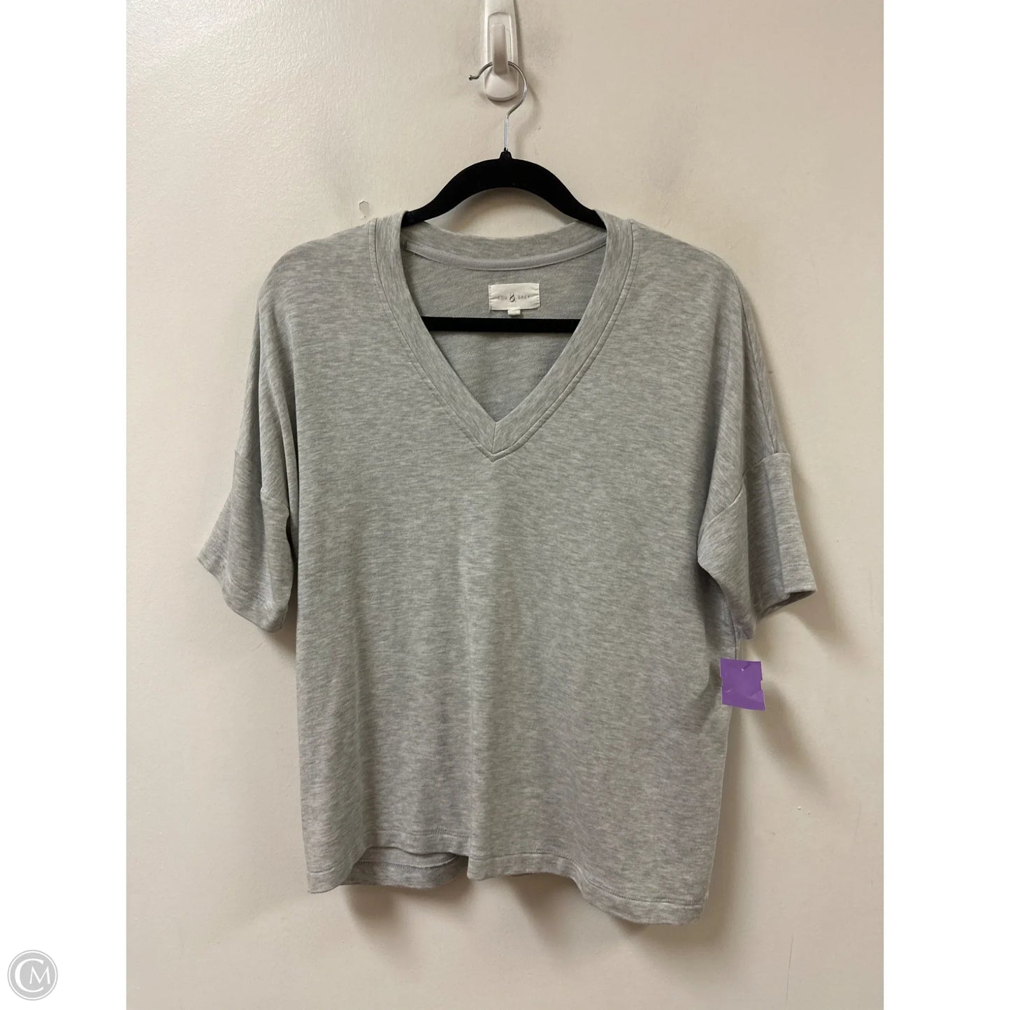 Top Short Sleeve By Lou And Grey In Grey, Size: Xs