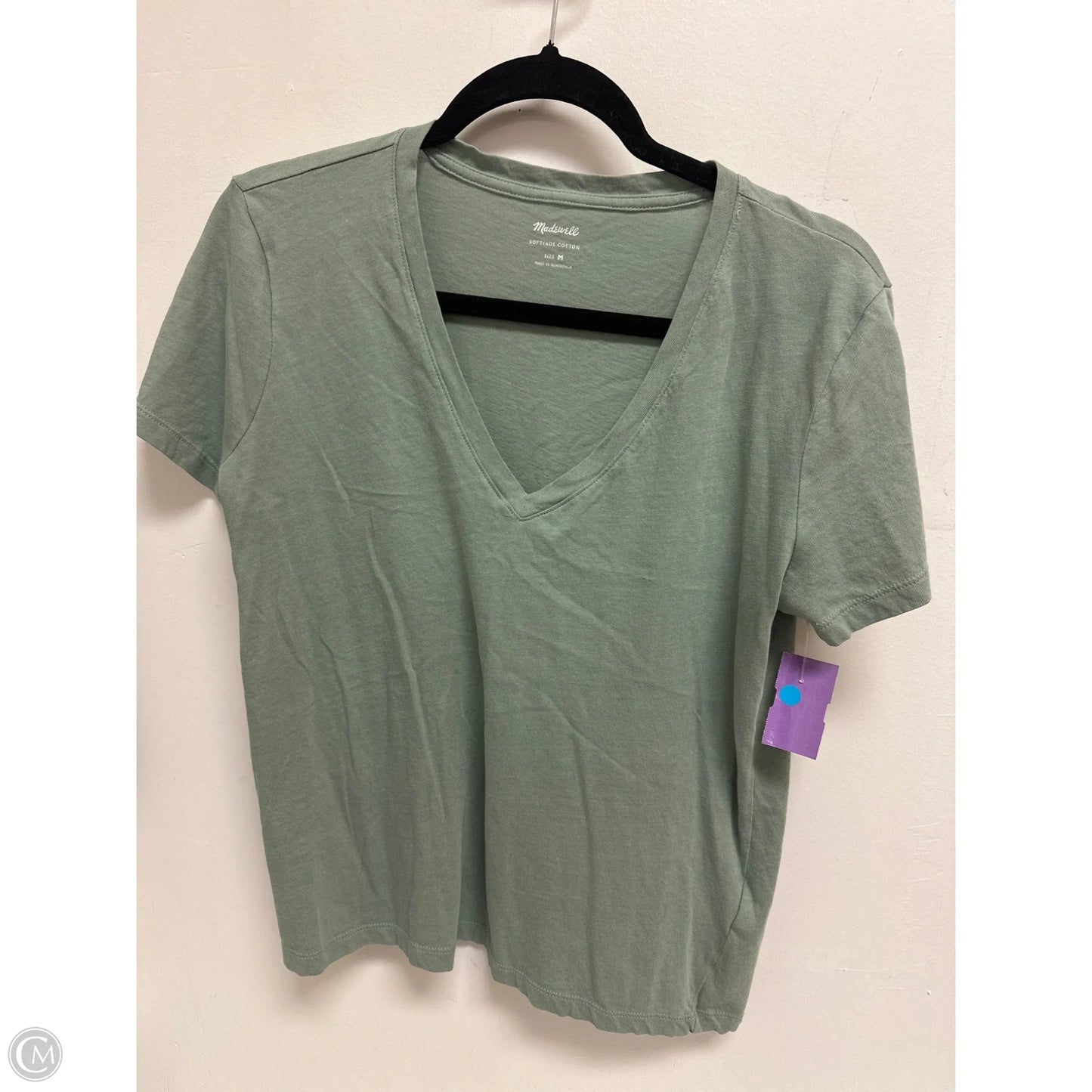 Top Short Sleeve By Madewell In Green, Size: M