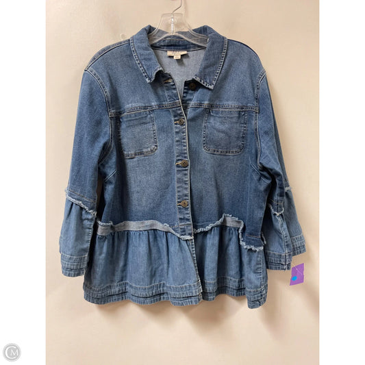 Jacket Denim By Style And Company In Blue Denim, Size: Xl