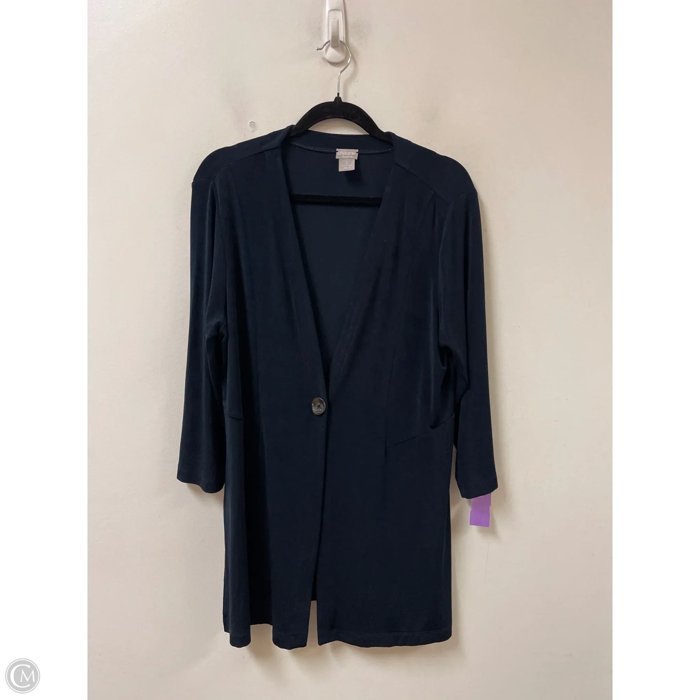 Sweater Cardigan By Chicos In Navy, Size: L