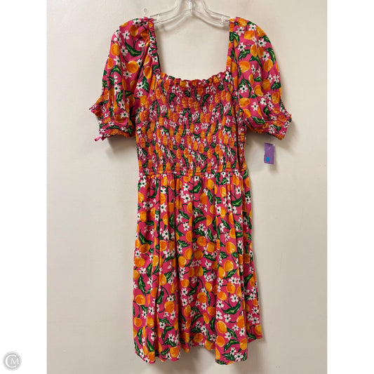 Dress Casual Midi By Draper James In Orange & Pink, Size: M