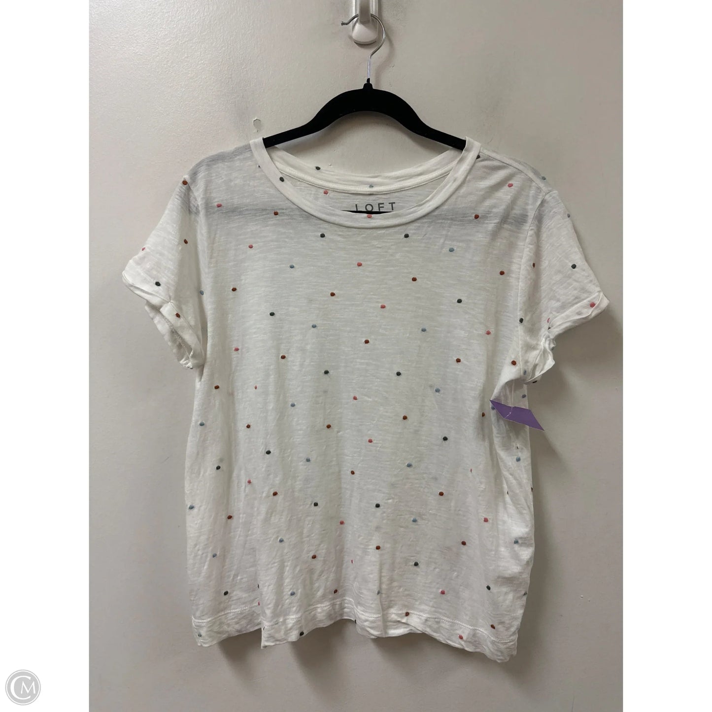 Top Short Sleeve By Loft In White, Size: M