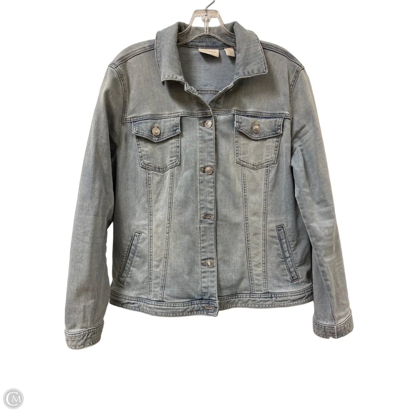 Jacket Denim By Chicos In Blue Denim, Size: L