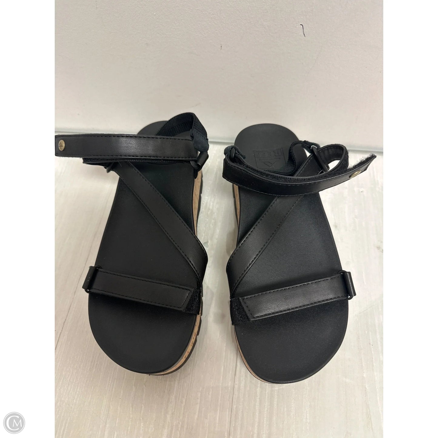 Sandals Heels Platform By Reef In Black, Size: 8