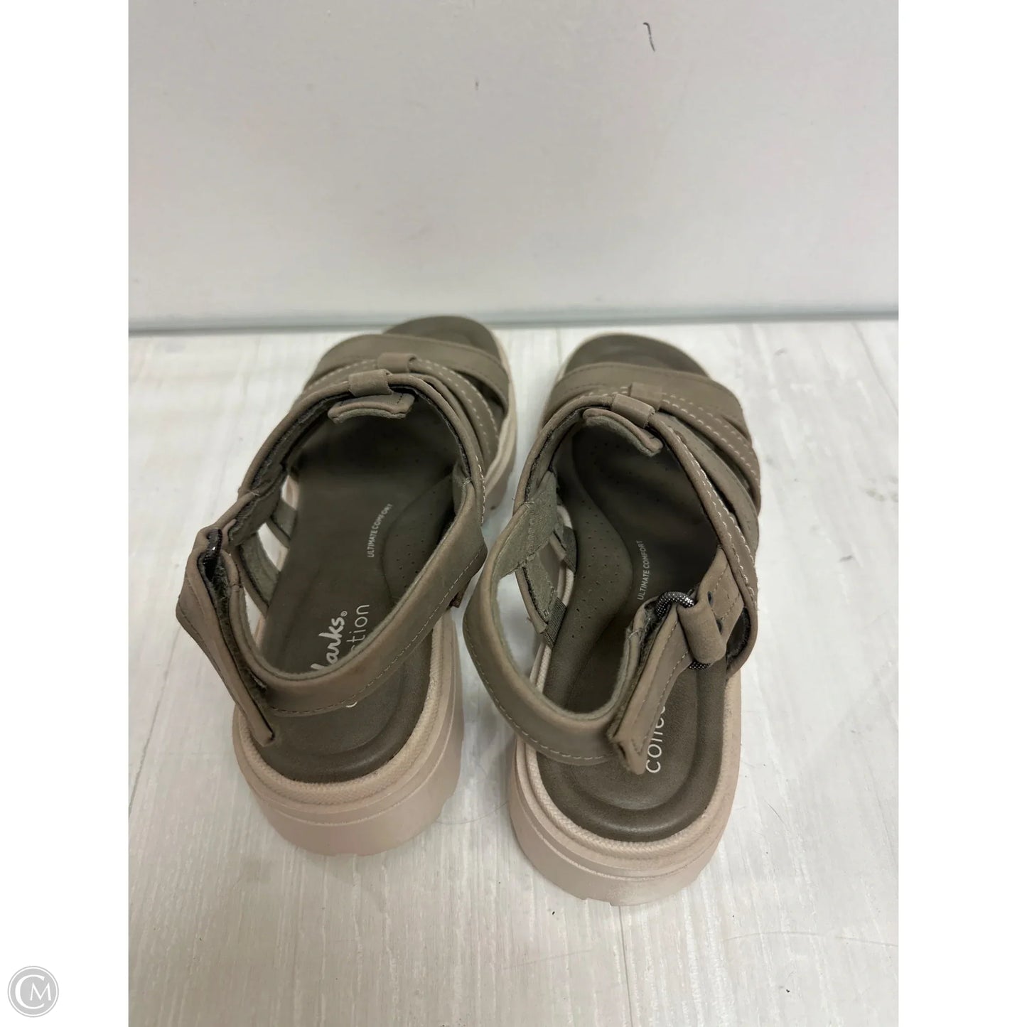 Sandals Heels Block By Clarks In Green, Size: 7.5