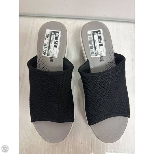 Sandals Heels Wedge By Clarks In Black, Size: 7