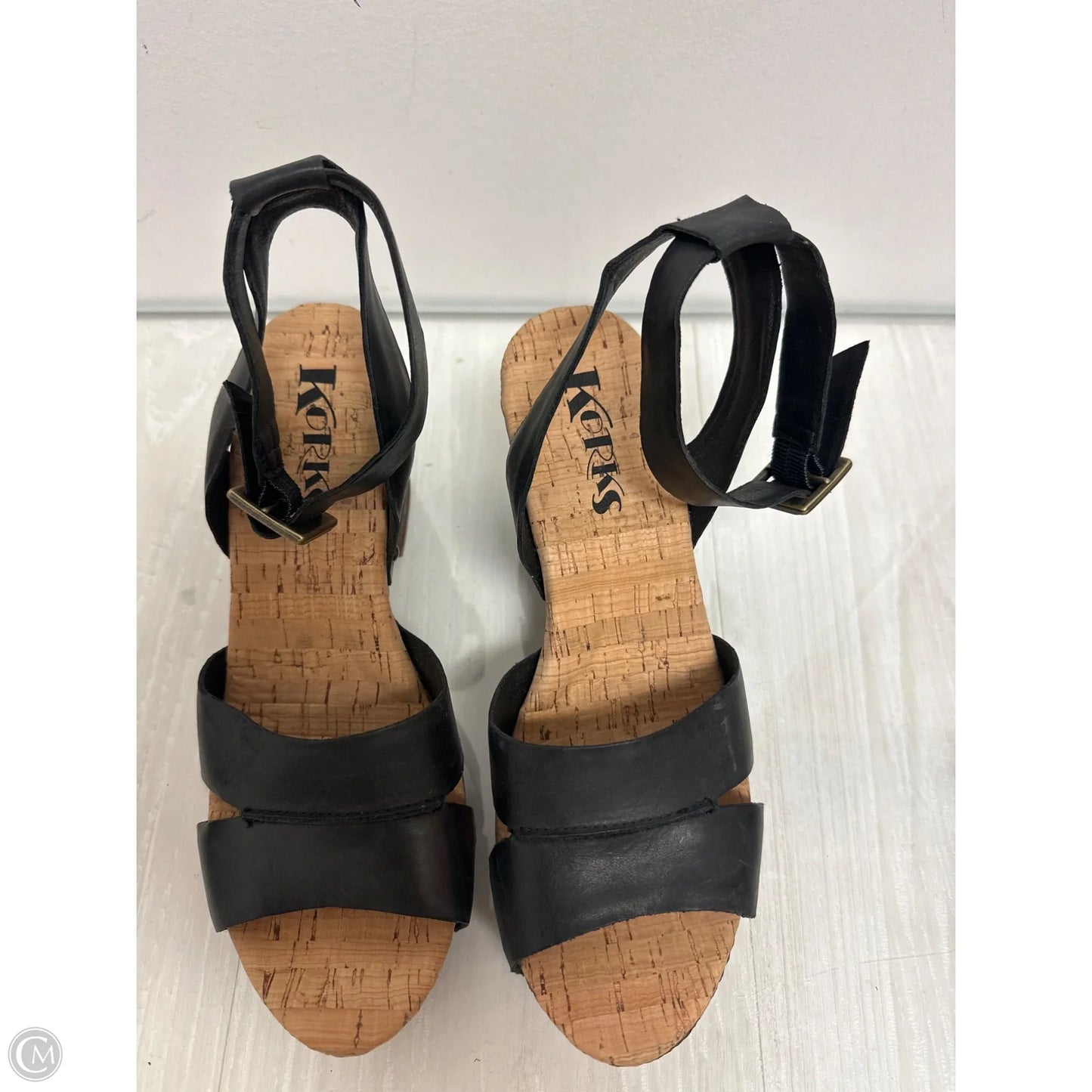 Sandals Heels Block By Korks In Black, Size: 7