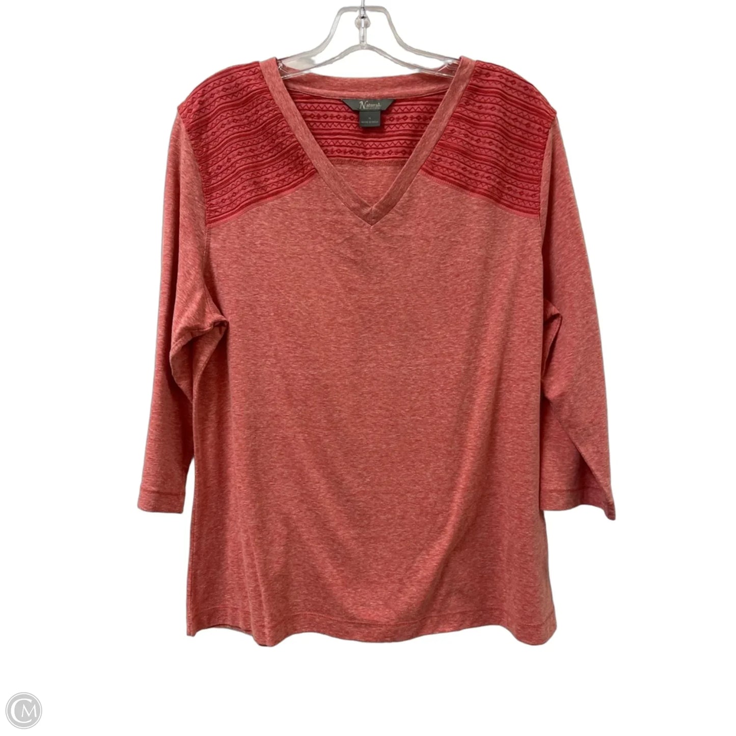 Top Long Sleeve By Natural Reflections In Red, Size: Xl