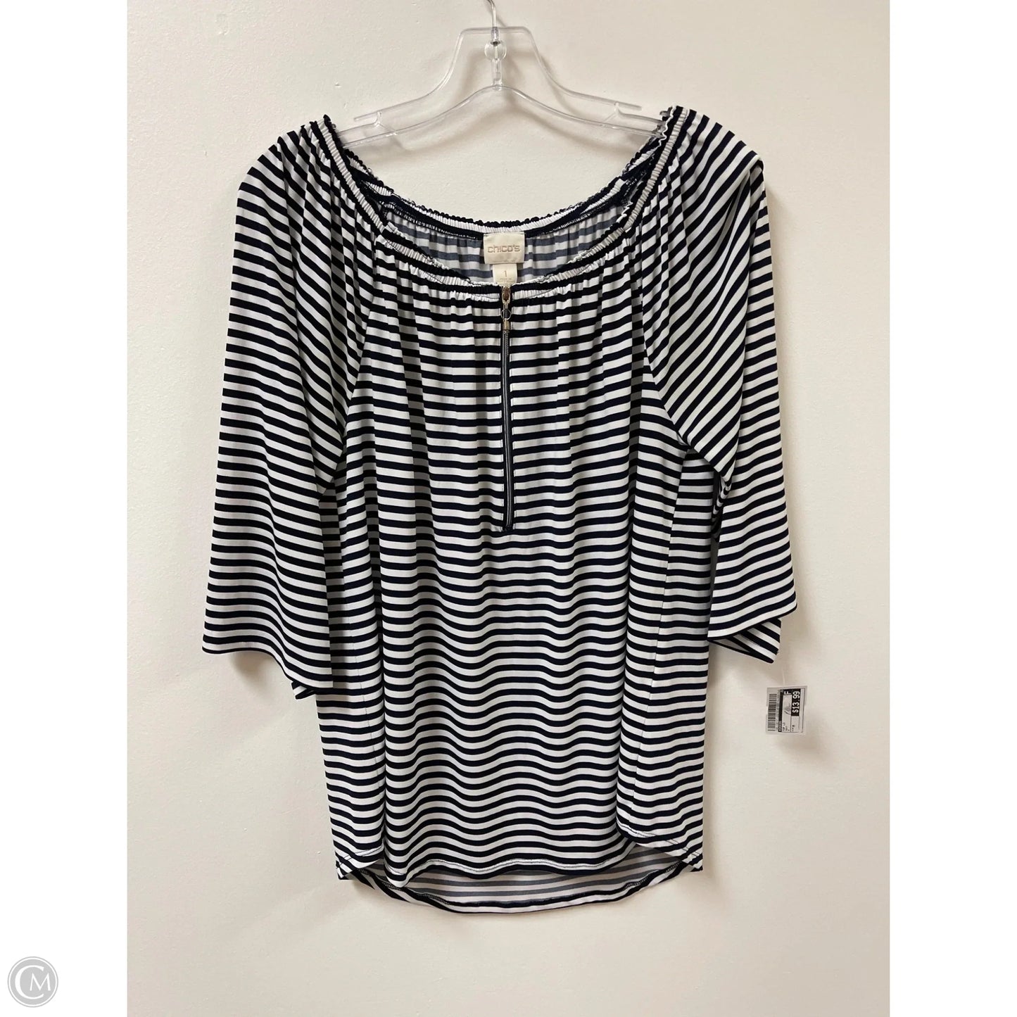 Top Long Sleeve By Chicos In Navy, Size: M