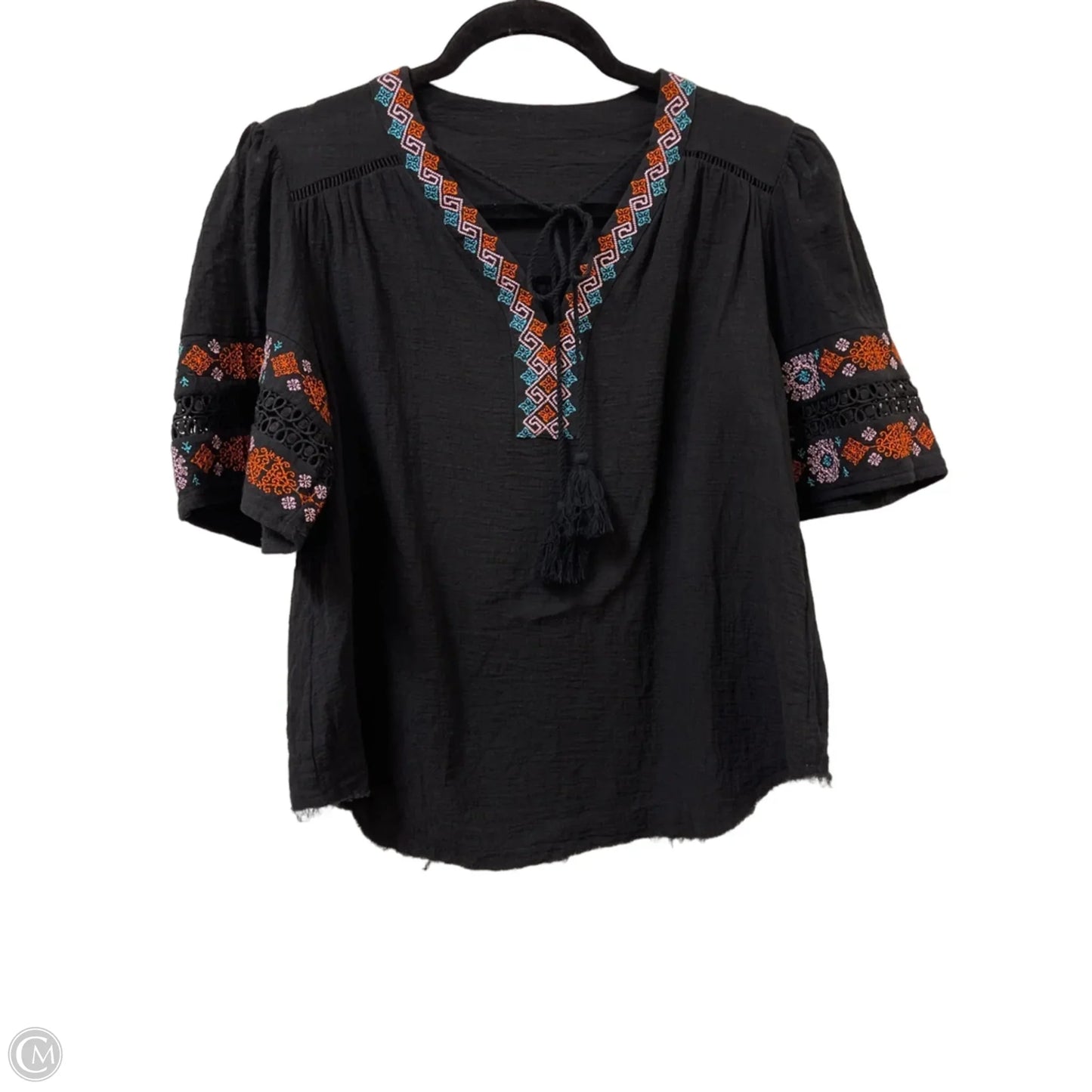 Top Short Sleeve By Clothes Mentor In Black, Size: S