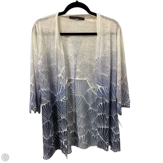 Sweater Cardigan By Clothes Mentor In Blue & White, Size: Sp