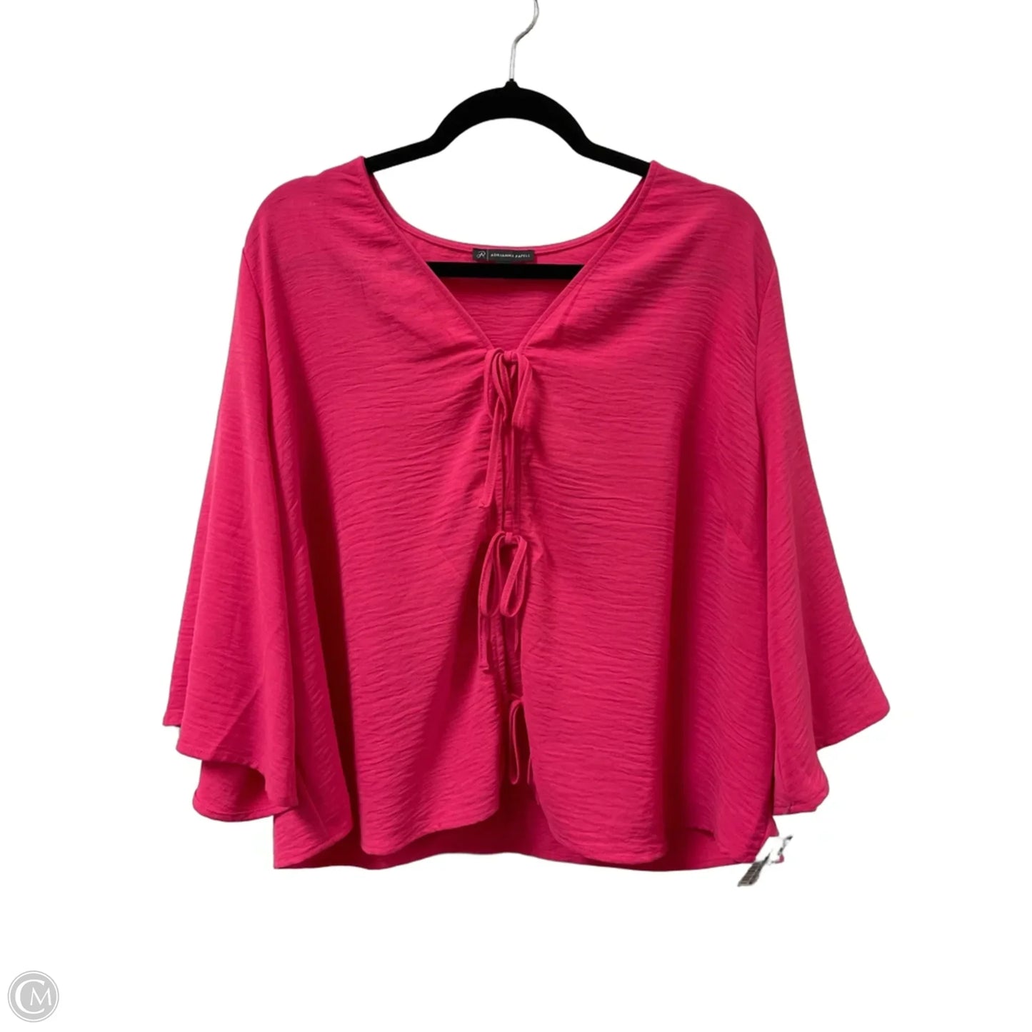 Top Short Sleeve By Adrianna Papell In Pink, Size: 1x