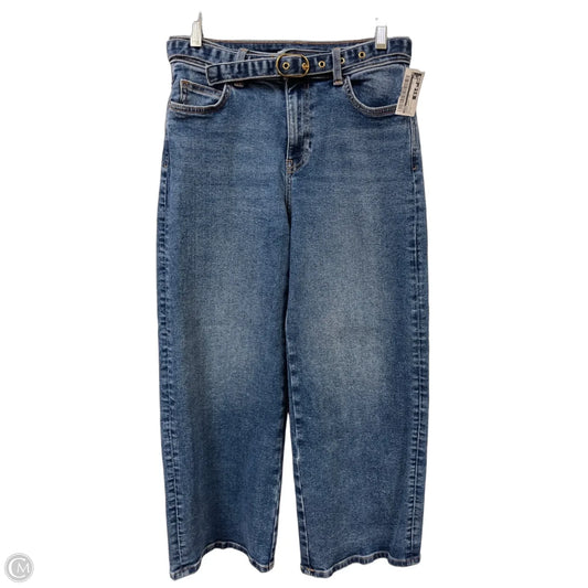 Jeans Wide Leg By Zara In Blue Denim, Size: 4