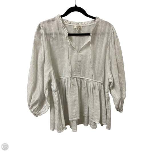 Top Long Sleeve By Umgee In White, Size: 1x
