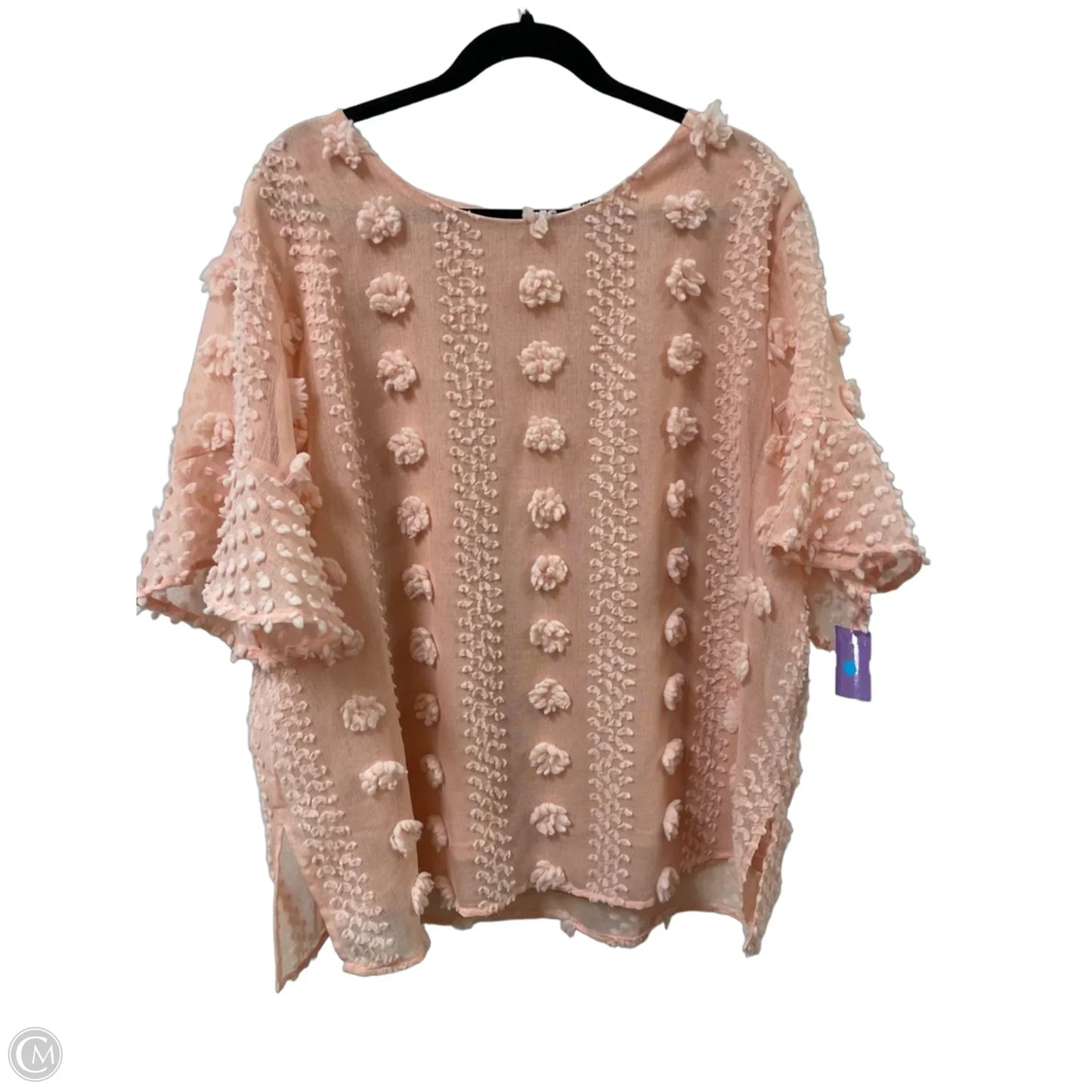 Top Short Sleeve By Entro In Pink, Size: 1x